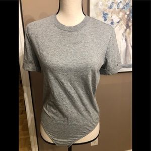 NEW DANIELLE BERNSTEIN GRAY SHIRT BODYSUIT SIZE S